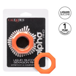 alpha ring by Calextotics Cockring Silicone Sexagon Alpha 37mm Orange
